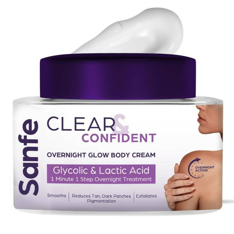Sanfe Clear & Confident Overnight Glow Body Cream | Grocsy