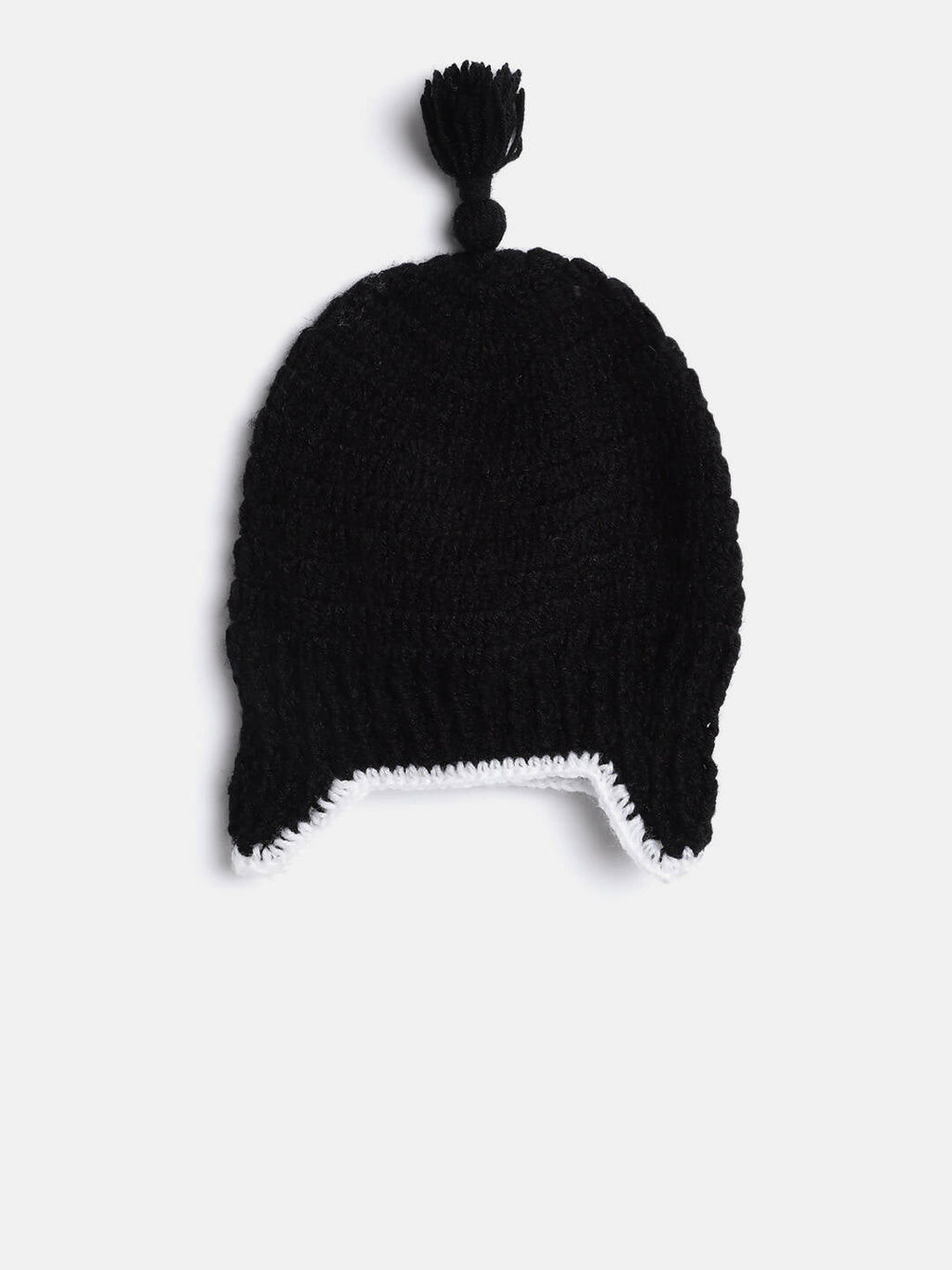 Chutput Kids Woollen Hand Knitted Googly Eyes Detail Cap - Black | Grocsy