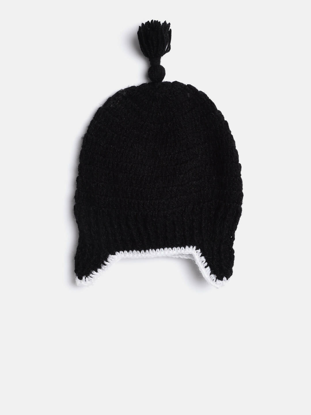 Chutput Kids Woollen Hand Knitted Googly Eyes Detail Cap - Black | Grocsy