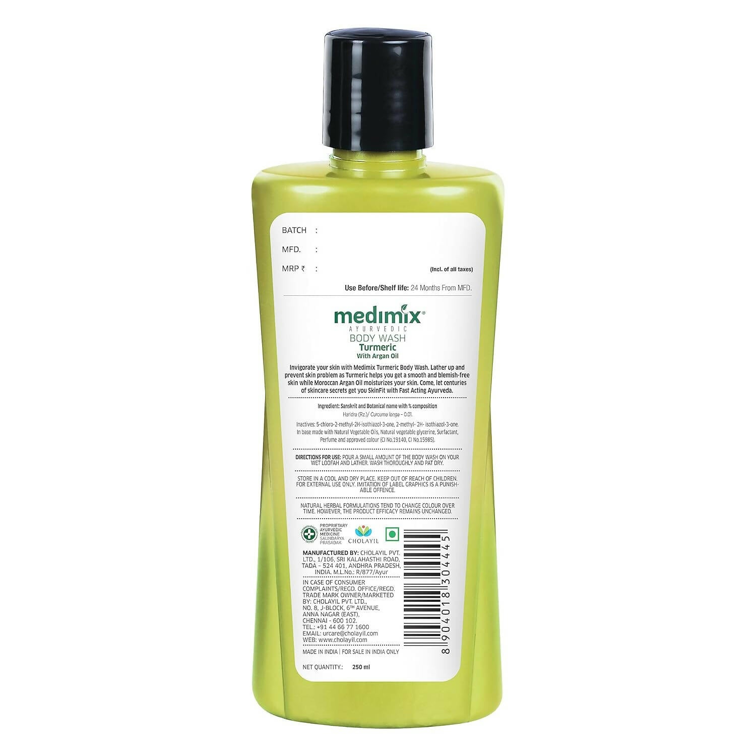 Medimix Ayurvedic Body Wash, Turmeric & Argan Oil, For Radiant, Blemish-Free & Nourished skin | Grocsy