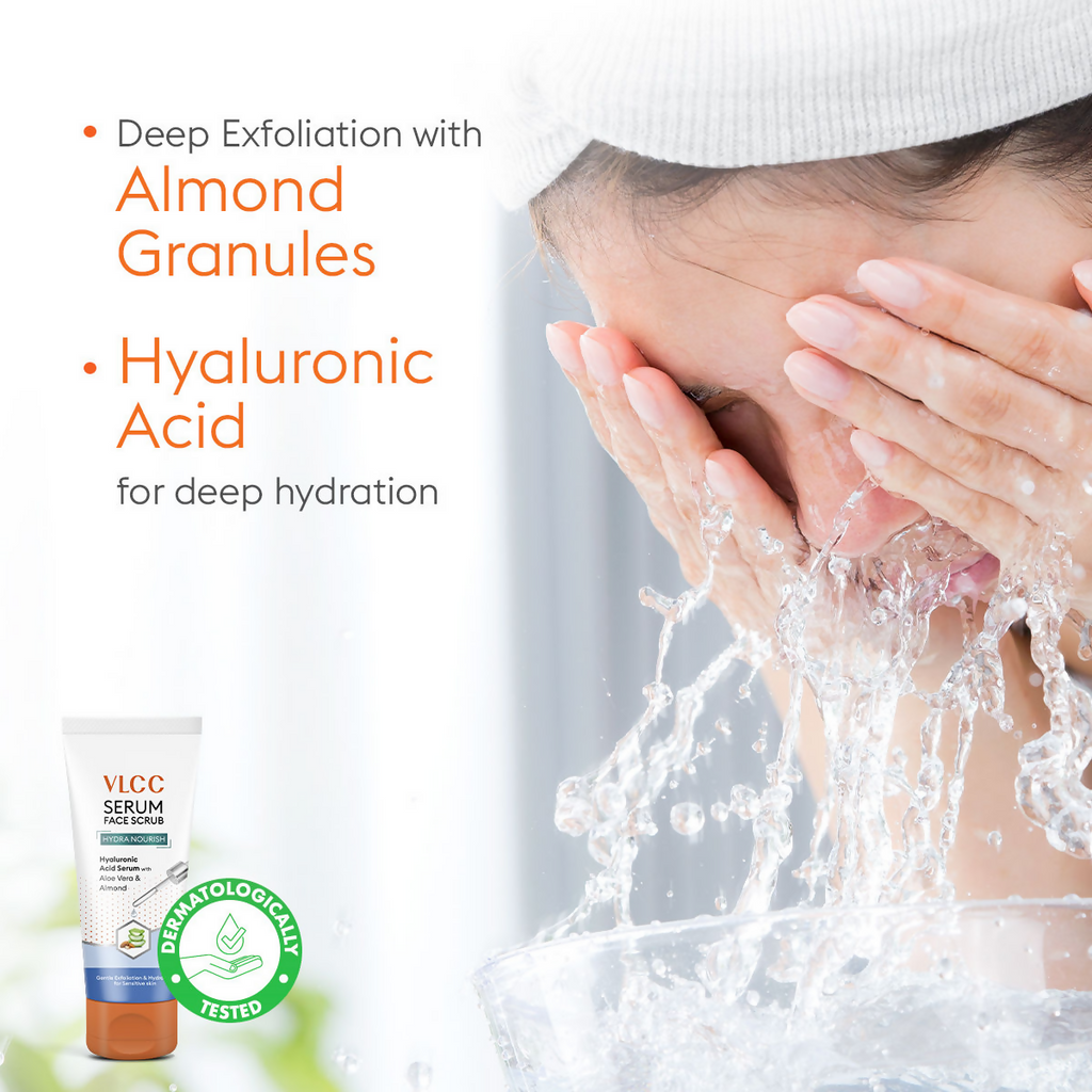 VLCC Hydra Nourish Scrub With Hyaluronic Acid Serum Aloe Vera & Almond | Grocsy