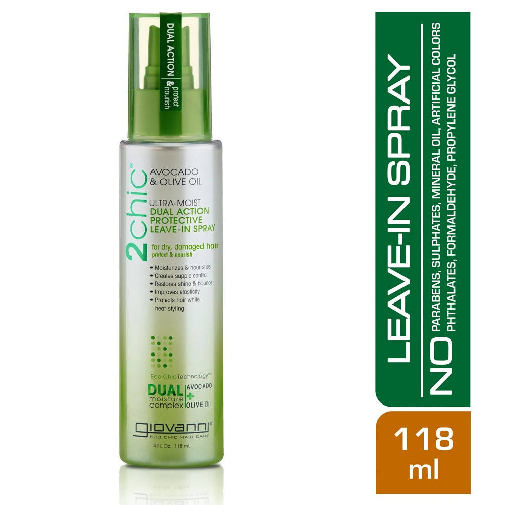 Giovanni Organic 2Chic Olive Oil & Avocado Ultra-Moist Dual Action Protective Leave-In Spray | Grocsy