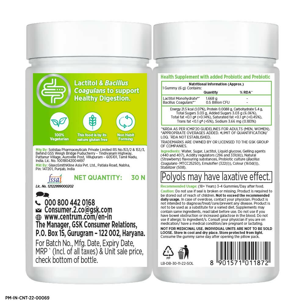 Centrum Digestive Balance Gummies - Strawberry Flavor | Grocsy