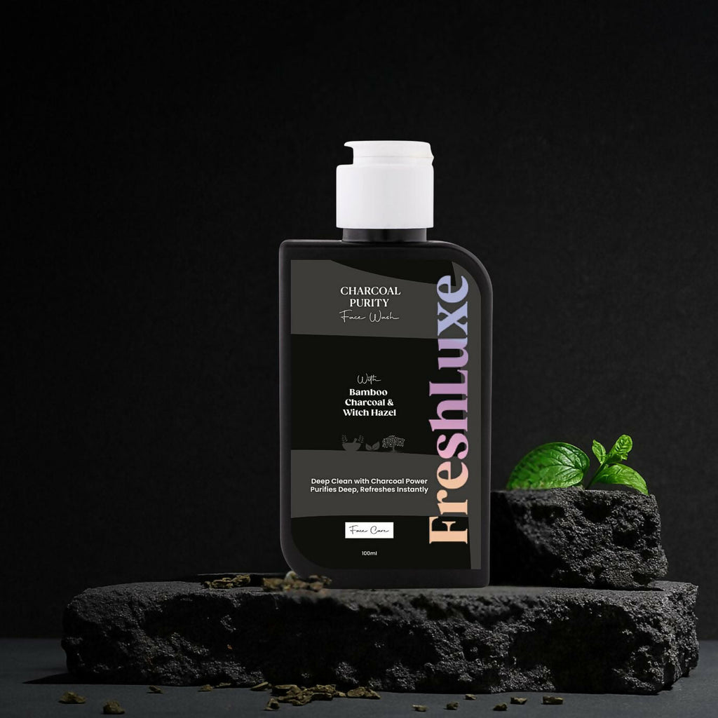 FreshLuxe Charcoal Purity Face Wash with Bamboo Charcoal & Witch Hazel | Grocsy