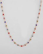 VOJ Gold-Polished Chain For Women With Multi Colour Hearts | Grocsy