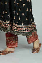 Alvano Alvano Women's Stylish Rayon Anarkali Kurta with Pant and Dupatta Set | Grocsy