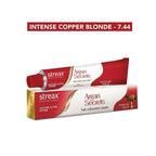 Streax Professional Argan Secrets Hair Colourant Cream - Intense Copper Blonde 7.44 | Grocsy