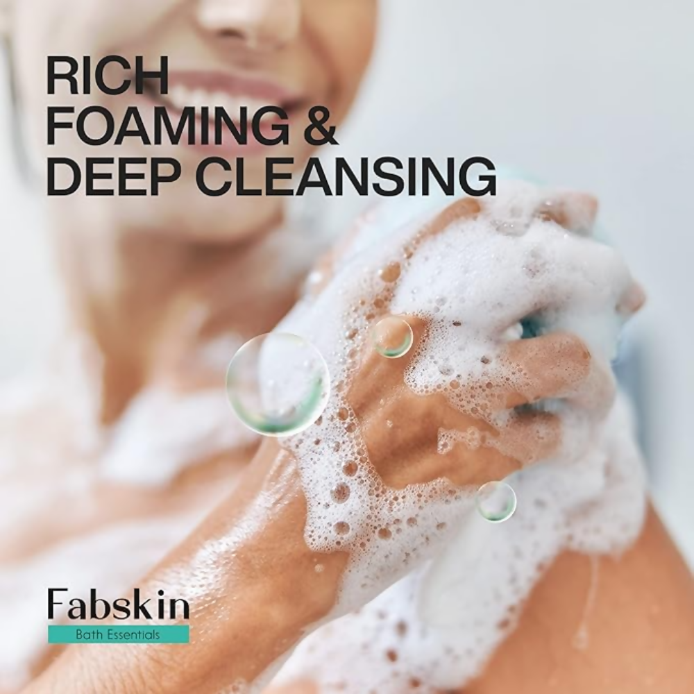 Fabskin Luxury Bathing Round Loofah - Aqua and Pink - 2 Pieces | Grocsy