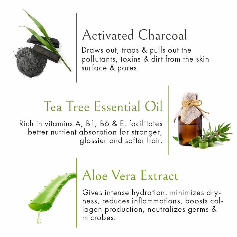 Wow Skin Science Charcoal + Glycolic Acid Detoxifying Face Wash for Oil Control + Gentle Exfoliation with Tea Tree & Aloe | Grocsy