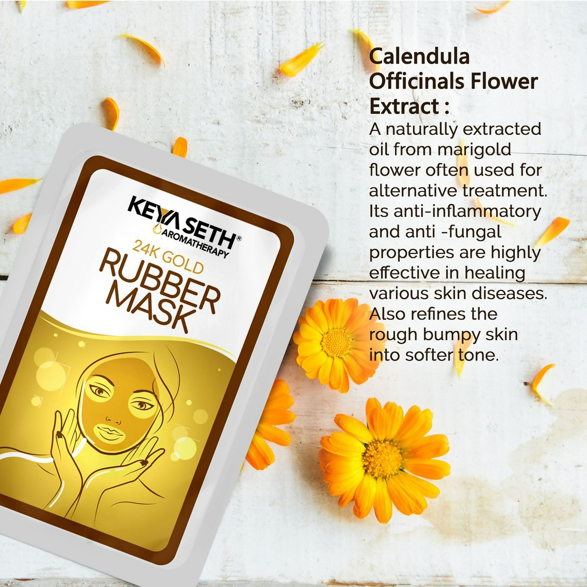 Keya Seth Aromatherapy 24k Gold Rubber Facial Mask | Grocsy