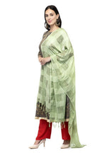 Mominos Fashion Moeza Window Design Pista Green Cotton Duppata | Grocsy