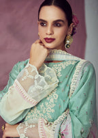 Aqua Green Muslin Cotton Printed Trendy Salwar Kurta Set - Emponline | Grocsy