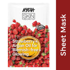 Nykaa Skin Secrets Exotic Indulgence Strawberry + Argan Oil Sheet Mask For Blemish - Free Skin | Grocsy