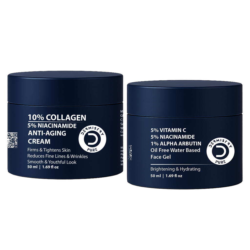 Dermistry Collagen Anti Aging Skin Tightening Aging Wrinkles Cream & Vitamin C Niacinamide Day NightOil Free Water Based Face Gel | Grocsy