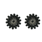 Mominos Fashion Johar Kamal Oxidised Silver-Plated Brass Finish Kundan Choker For Women (Black) | Grocsy