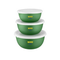 Urban Chef Mixing Bowl Set of 3 Stainless Steel - Green | Grocsy