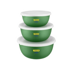 Urban Chef Mixing Bowl Set of 3 Stainless Steel - Green | Grocsy
