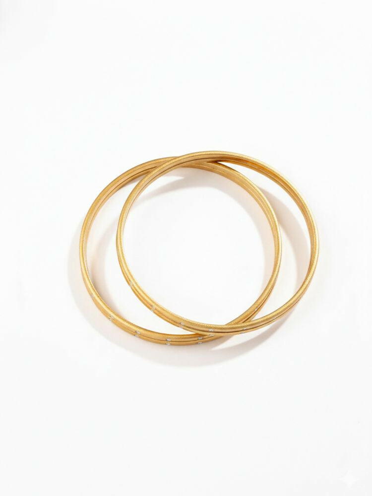 NVR Women Set of 4 Gold Plated Handcrafted CZ Studded Bangle | Grocsy