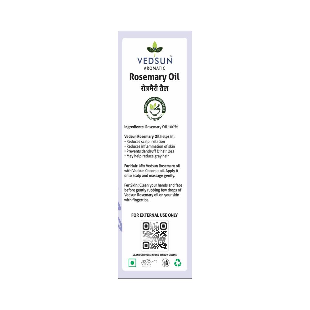 Vedsun Naturals Rosemerry Essential Oil Pure & Organic for Skin and Fragrance | Grocsy