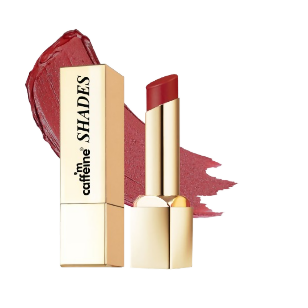mCaffeine Shades Creamy Matte Kiss Bullet Lipstick Moisturizing Lightweight - Maroon Mimosa | Grocsy