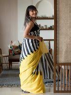 Suta Multi Color Striped Pure Cotton Saree | Grocsy