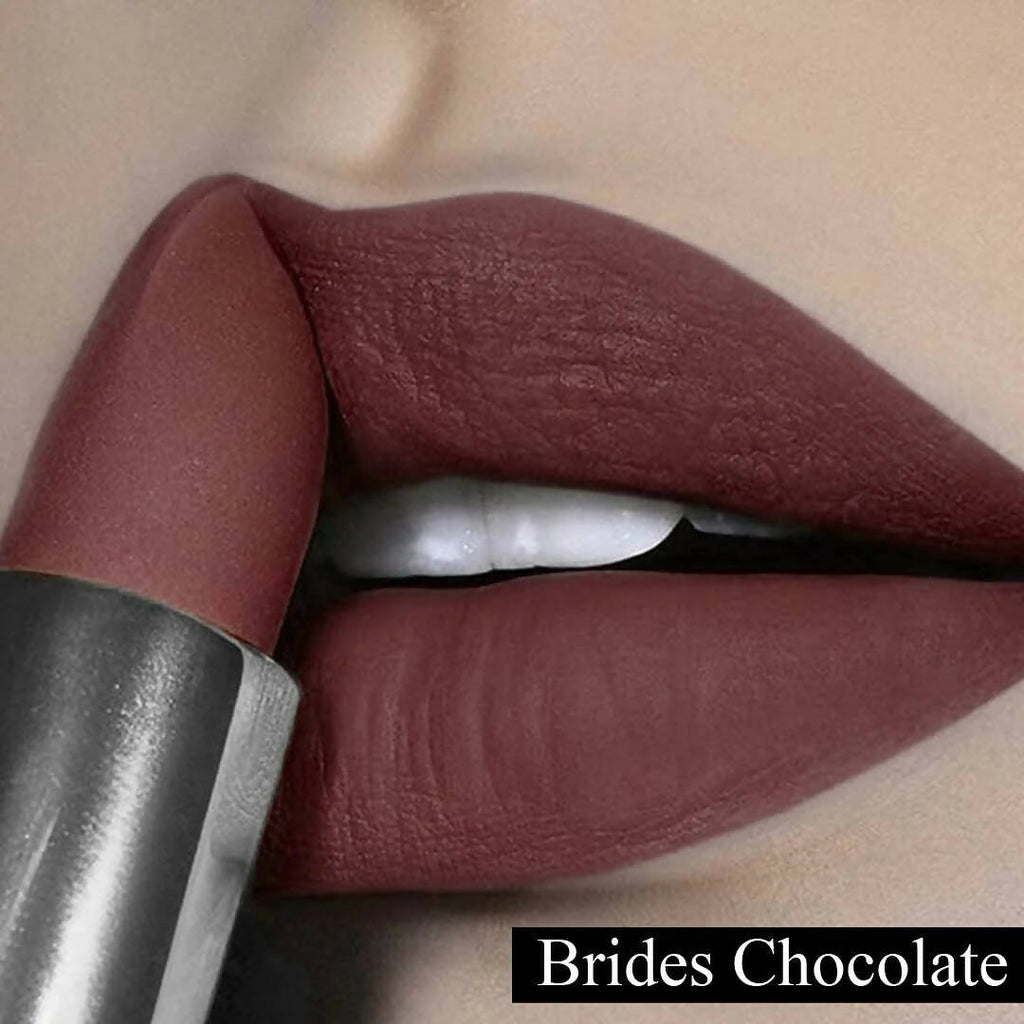 FLiCKA Wear Me Everywhere Creamy Matte Lipstick Brides Chocolate - Brown | Grocsy