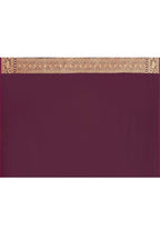 Joban Fashion Wine Banarasi Soft Pure Handloom Banarasi Silk Saree | Grocsy