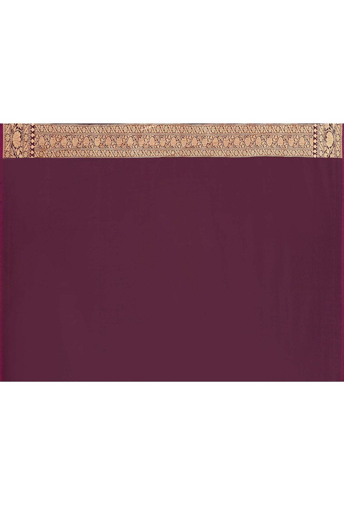 Joban Fashion Wine Banarasi Soft Pure Handloom Banarasi Silk Saree | Grocsy