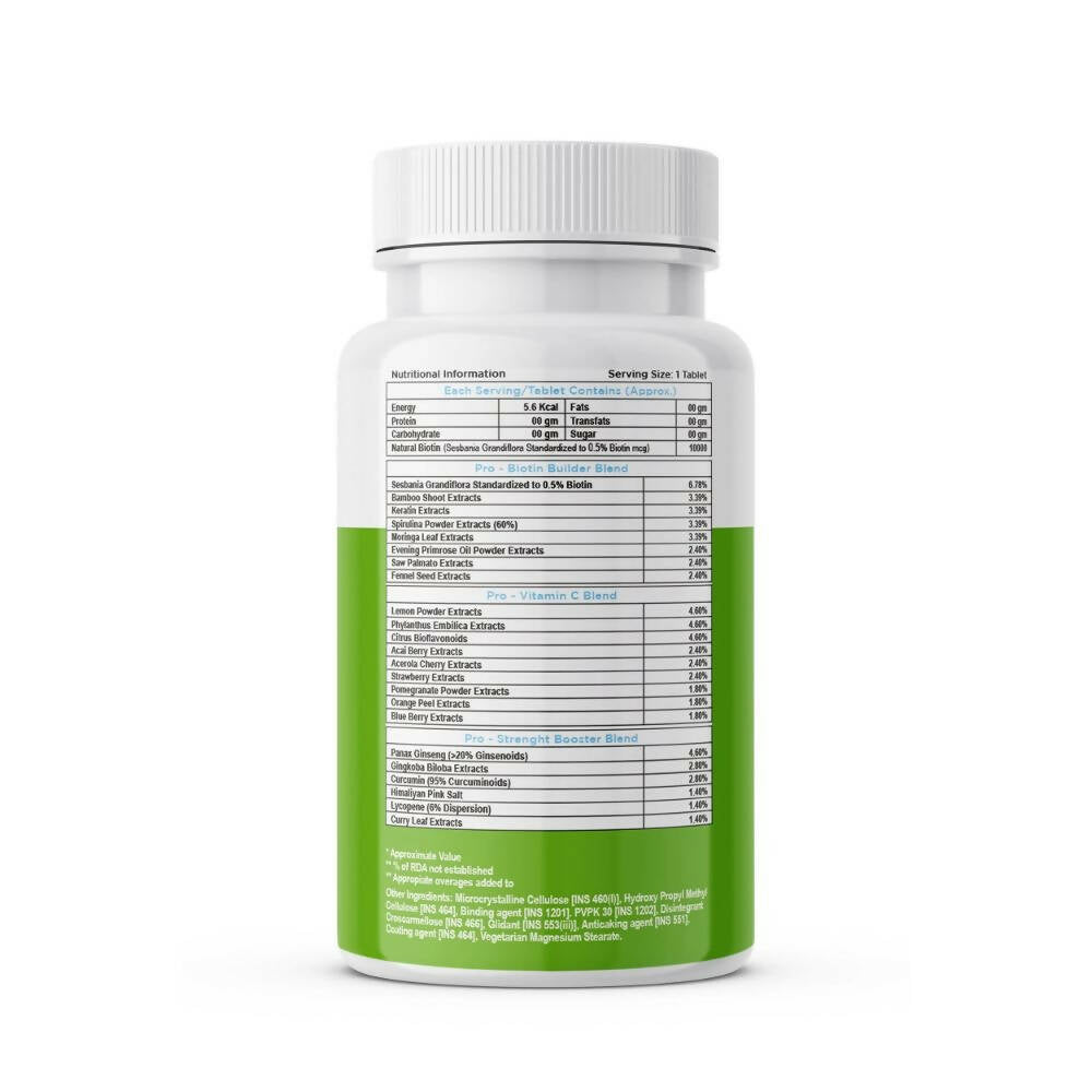 SkinLuv Plant Based Vegan Biotin 10000mcg Sugar Free Veg Tablet | Grocsy
