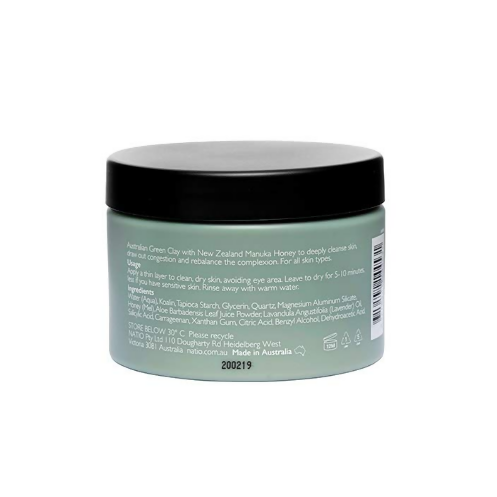 Natio Spirit Green Clay + Manuka Honey Purifying Face Mask | Grocsy