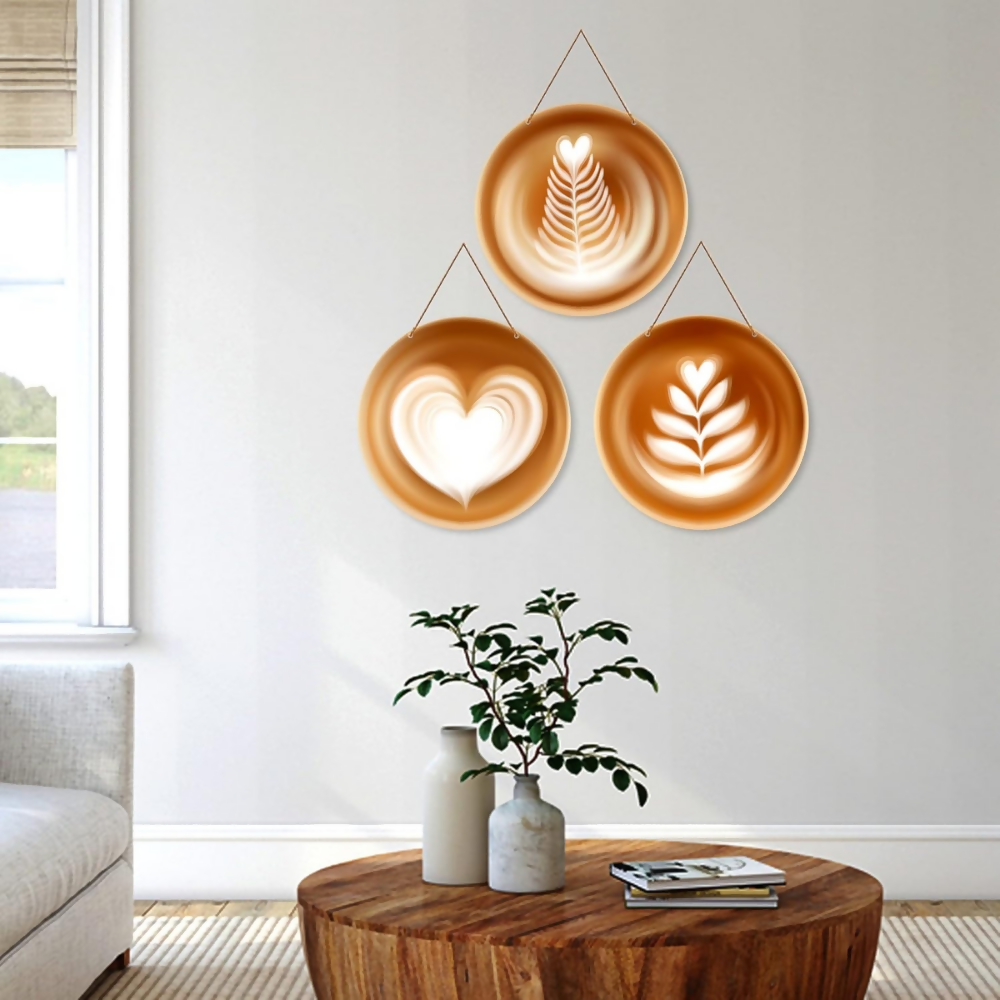 Artvibes Modern Coffee Latte Decorative MDF Wooden Wall Art | Grocsy