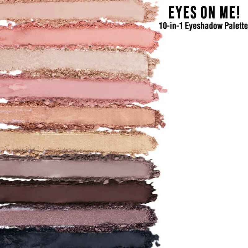 Nykaa Eyes On Me! 10-in-1 Eyeshadow Palette - Smokey at 8 | Grocsy