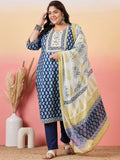 Sztori Women Floral Yoke Design Regular Gotta Patti Kurta with Trousers & With Dupatta | Grocsy