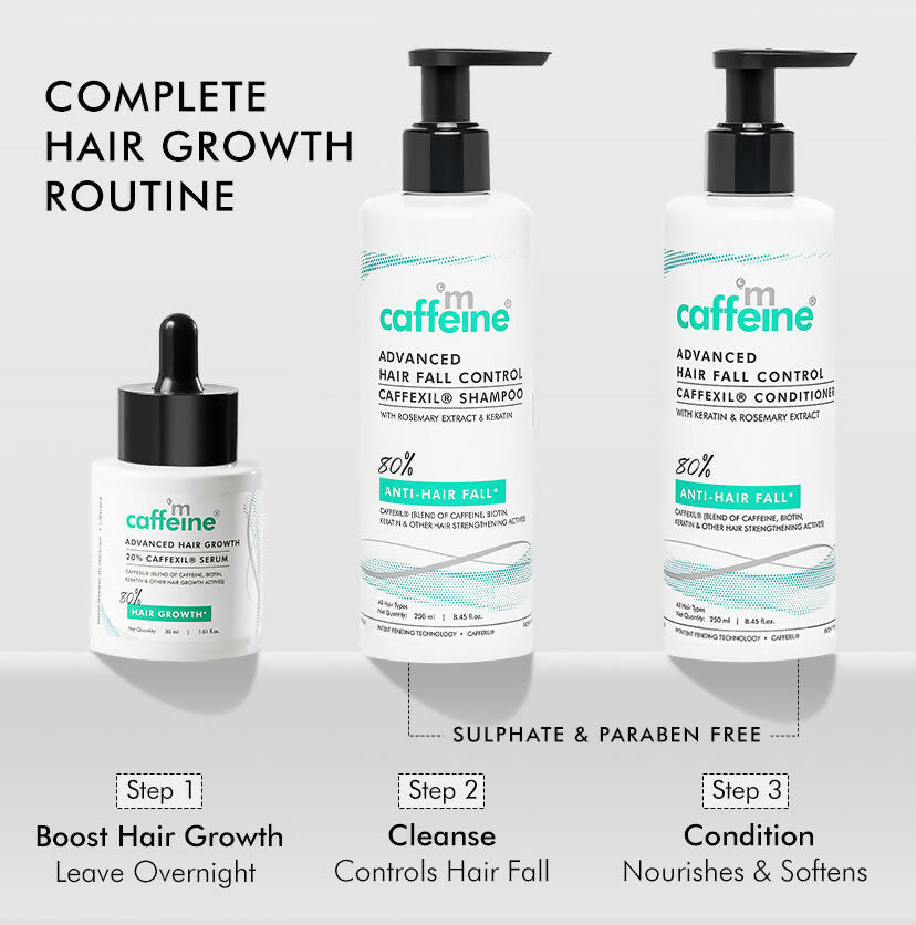 mCaffeine Advanced Hair Fall Control Caffexil Shampoo with Rosemary | Grocsy