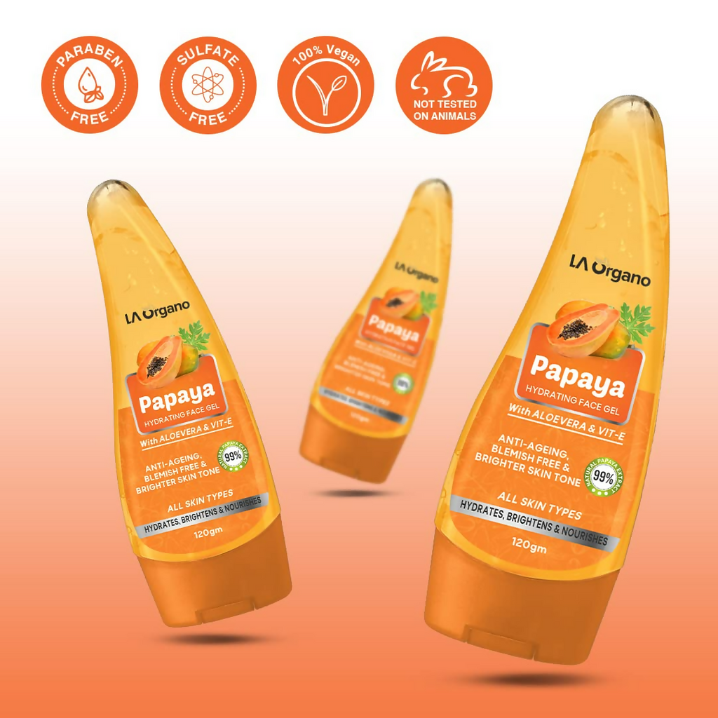 LA Organo Papaya Hydrating Face Gel with Alovera & Vit-E | Grocsy