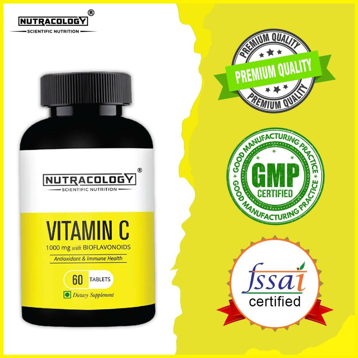 Nutracology Vitamin C 1000mg with Citrus Bioflavonoids for Immunity & Glowing Skin Tablets | Grocsy