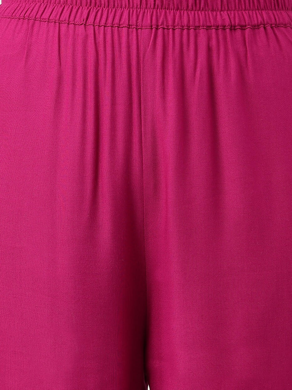 Joban Fashion Pink Rayon and Embroidered Work Straight Kurta Bottom Set | Grocsy