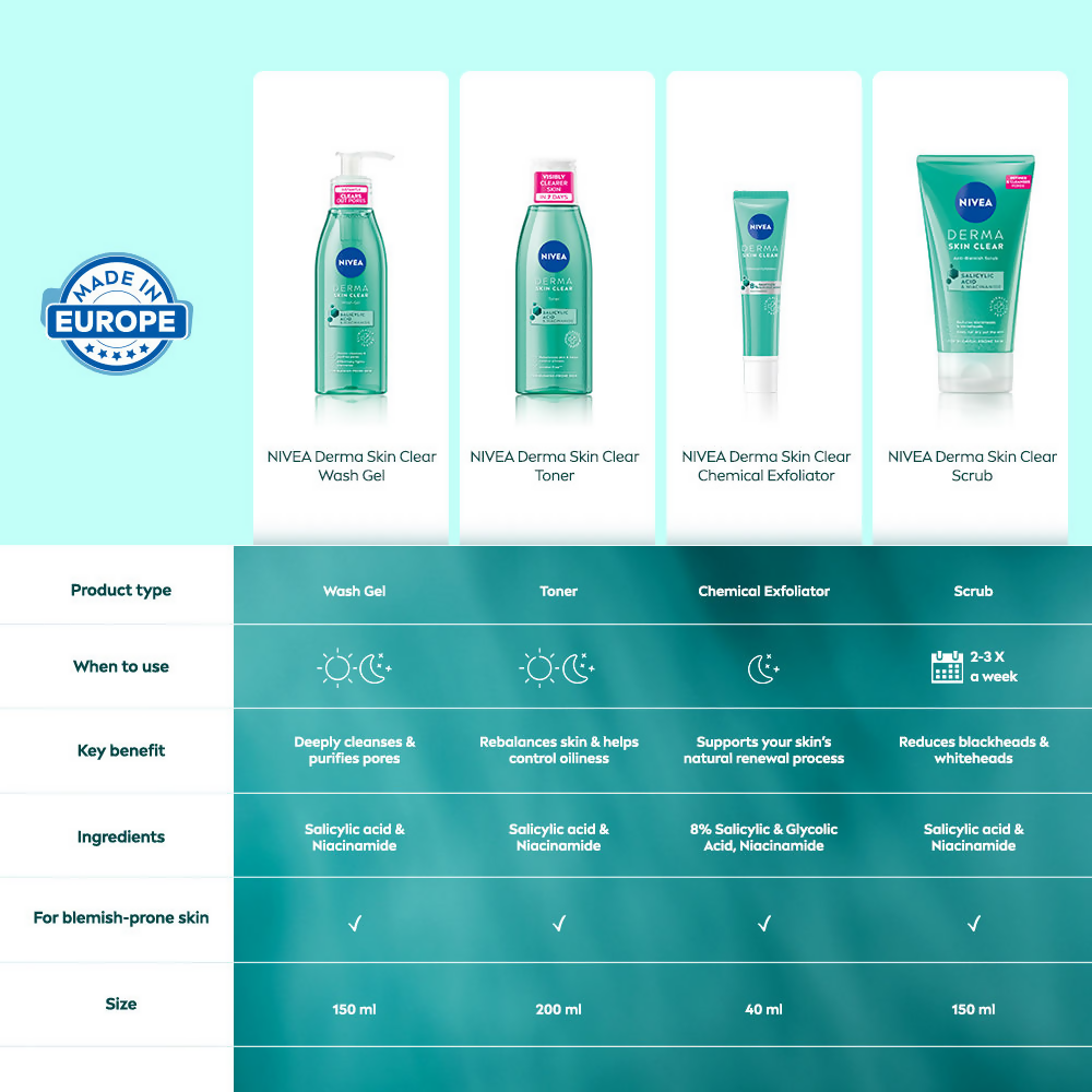 Nivea Derma Skin Clear Face Wash Gel | Grocsy