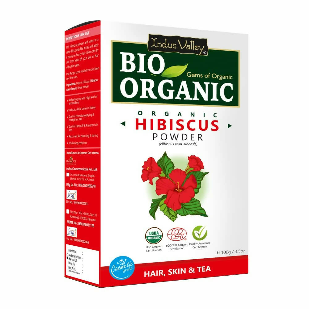 Indus Valley Bio Organic Hibiscus Flower Powder | Grocsy