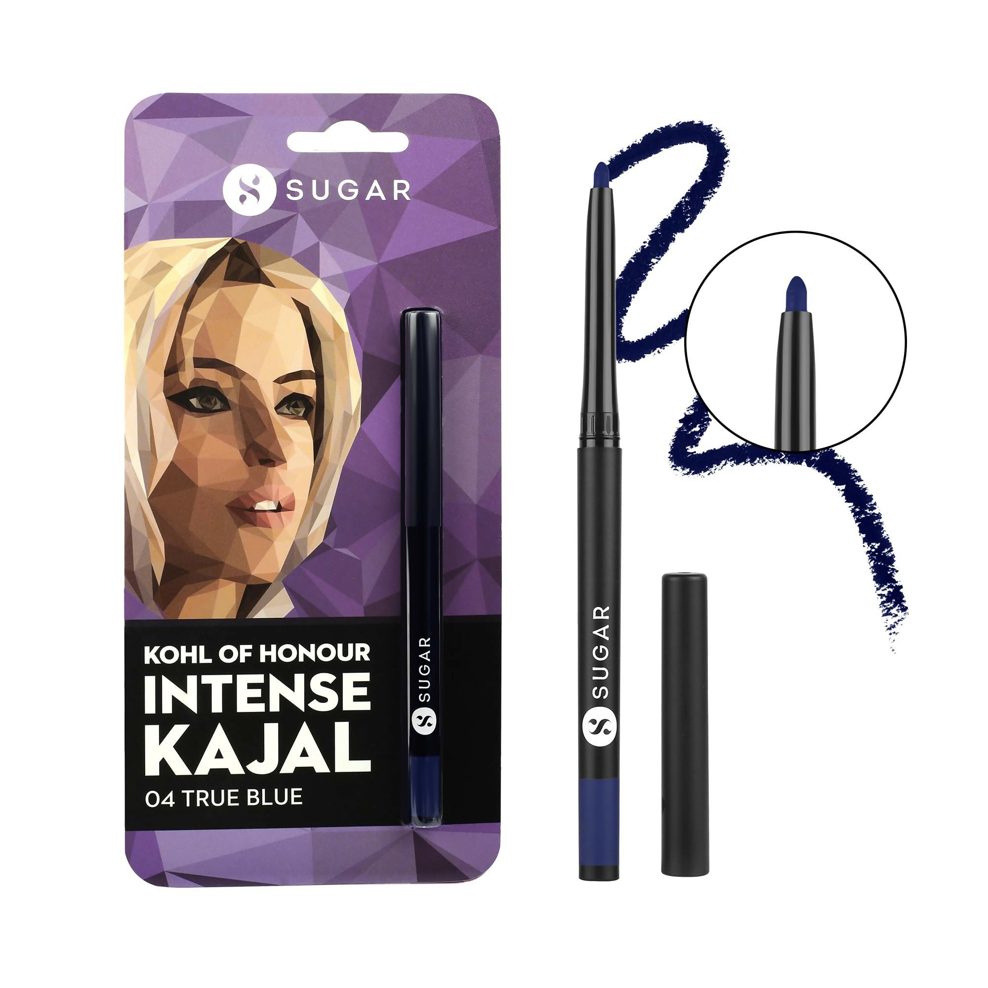 Sugar Cosmetics Kohl of Honour Intense Kajal Upto 12 hrs, Long Lasting, Smudge Proof & Waterproof Kajal - 04 True Blue | Grocsy