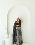 Jyoti Fashion Women's Silver Georgette Sequins with Zari Embroidered Designer Lehenga Choli Set | Grocsy