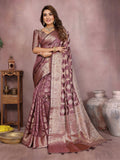 Aastha Fashion Purple Soft Organza Silk Weaving Saree | Grocsy