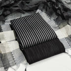 Black Cotton Jacquard Woven Unstitched Dress Material - Amara | Grocsy