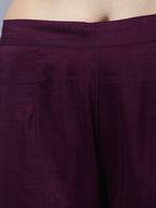 Myshka Stylish Maroon 3/4 Sleeve Women's Kurta Pant with Dupatta Set | Grocsy