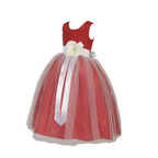 Asmaani Baby Girl's Red fancy Satin Full Length Dress (AS-DRESS-22023) | Grocsy