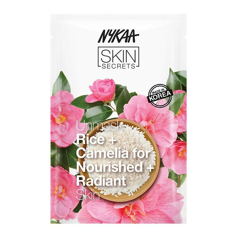 Nykaa Skin Secrets Exotic Indulgence Rice + Camellia Sheet Mask For Nourished & Radiant Skin | Grocsy