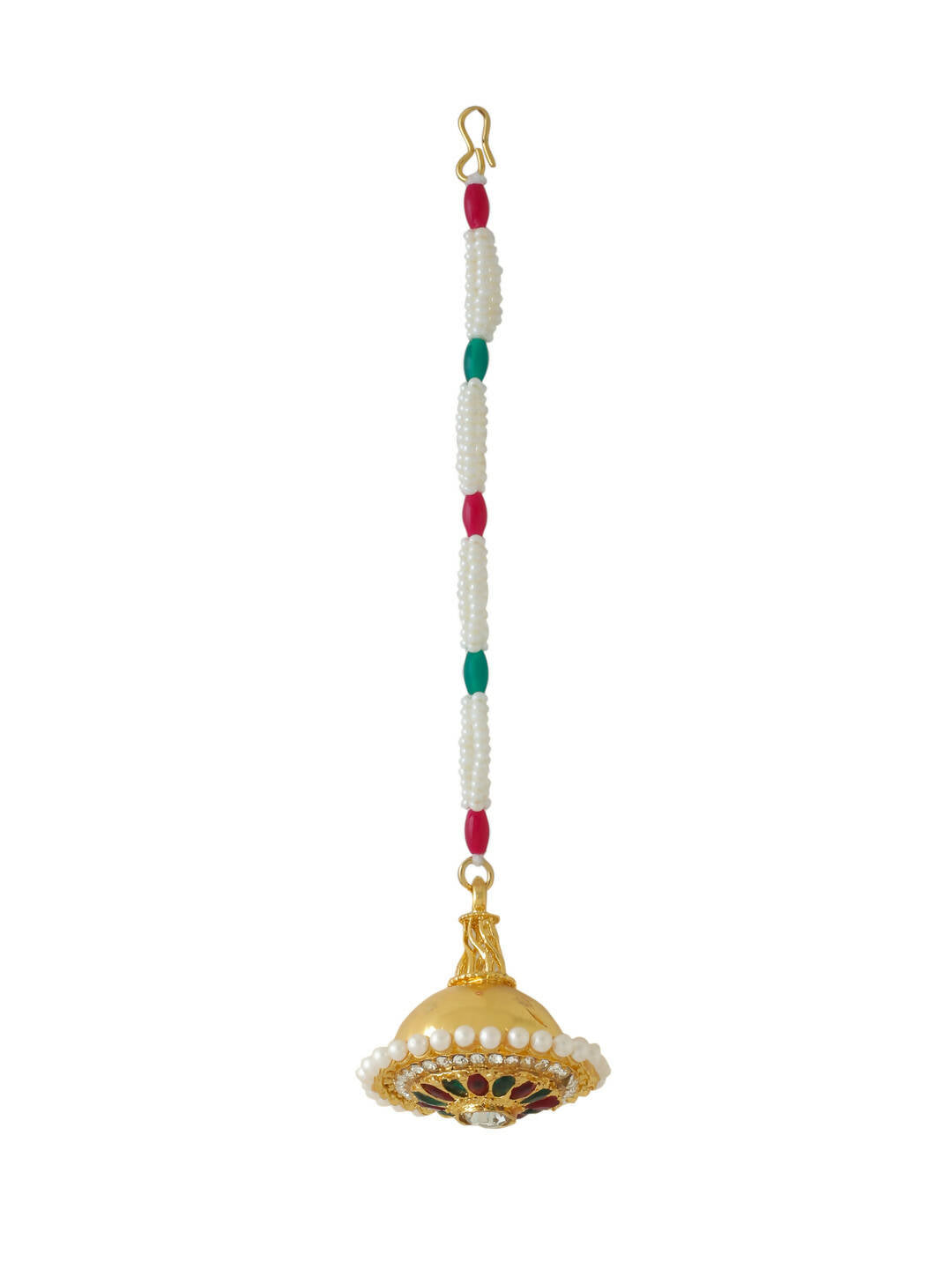 NVR Women's Trending Stylish Gold-Polished Maang Tikka | Grocsy