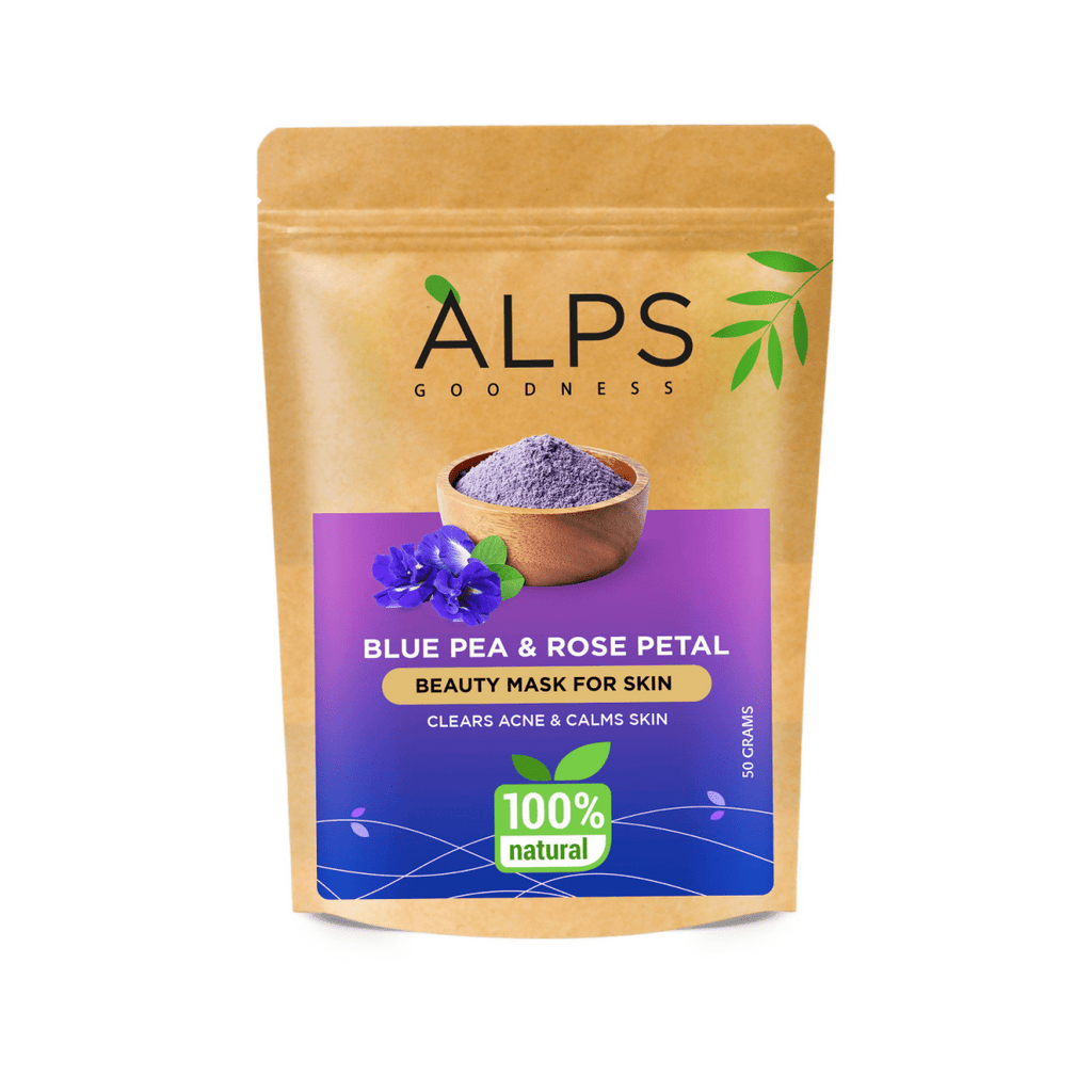 Alps Goodness 100% Natural Blue Pea & Rose Petal Beauty Mask For Skin | Grocsy