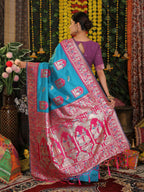 Shree Shyam Fashion Silk Sky Blue Saree | Grocsy
