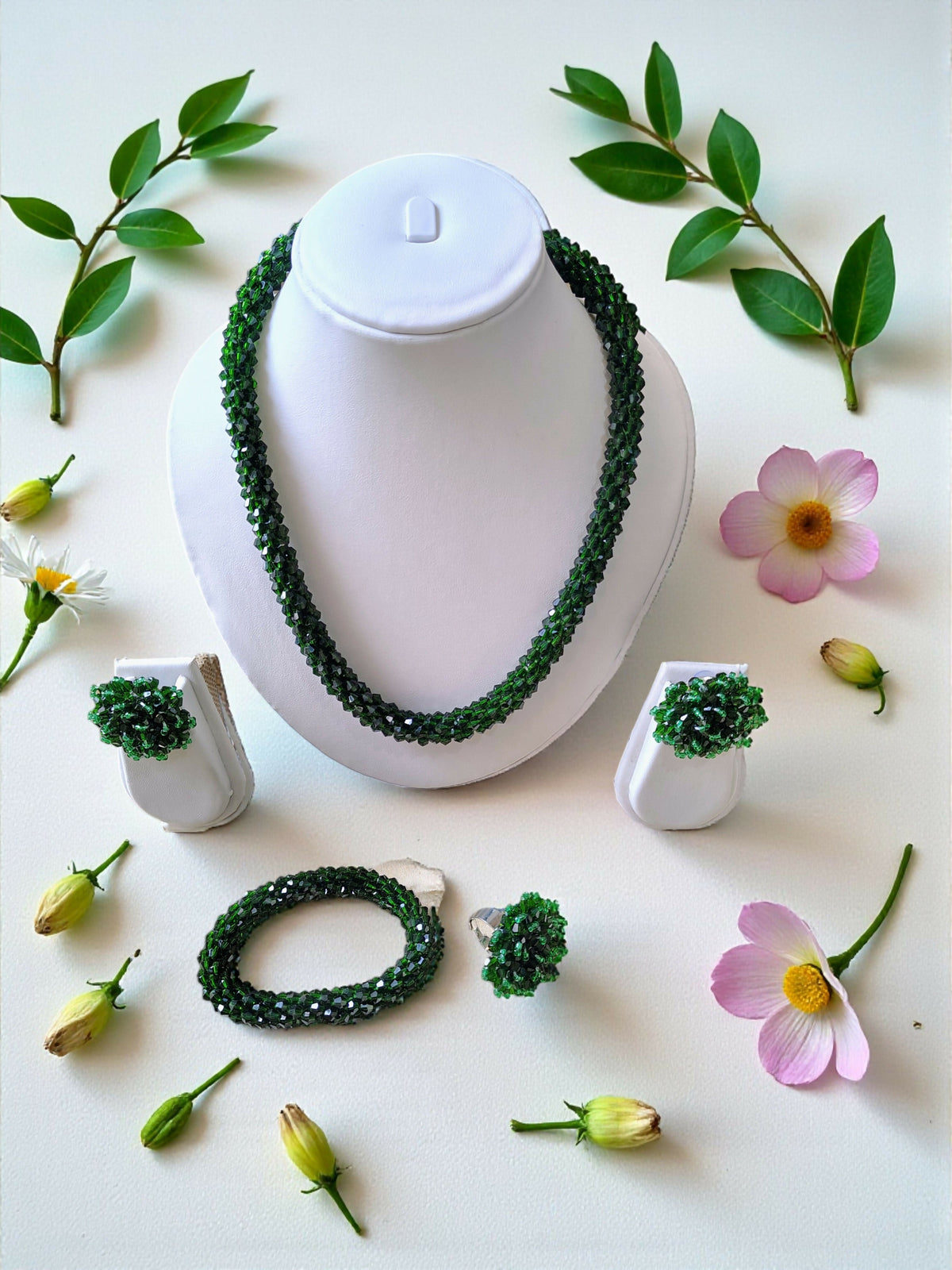 Inhanns Rangshine 4-In-1 Crystal Glam Set - Handmade - Dark Green | Grocsy